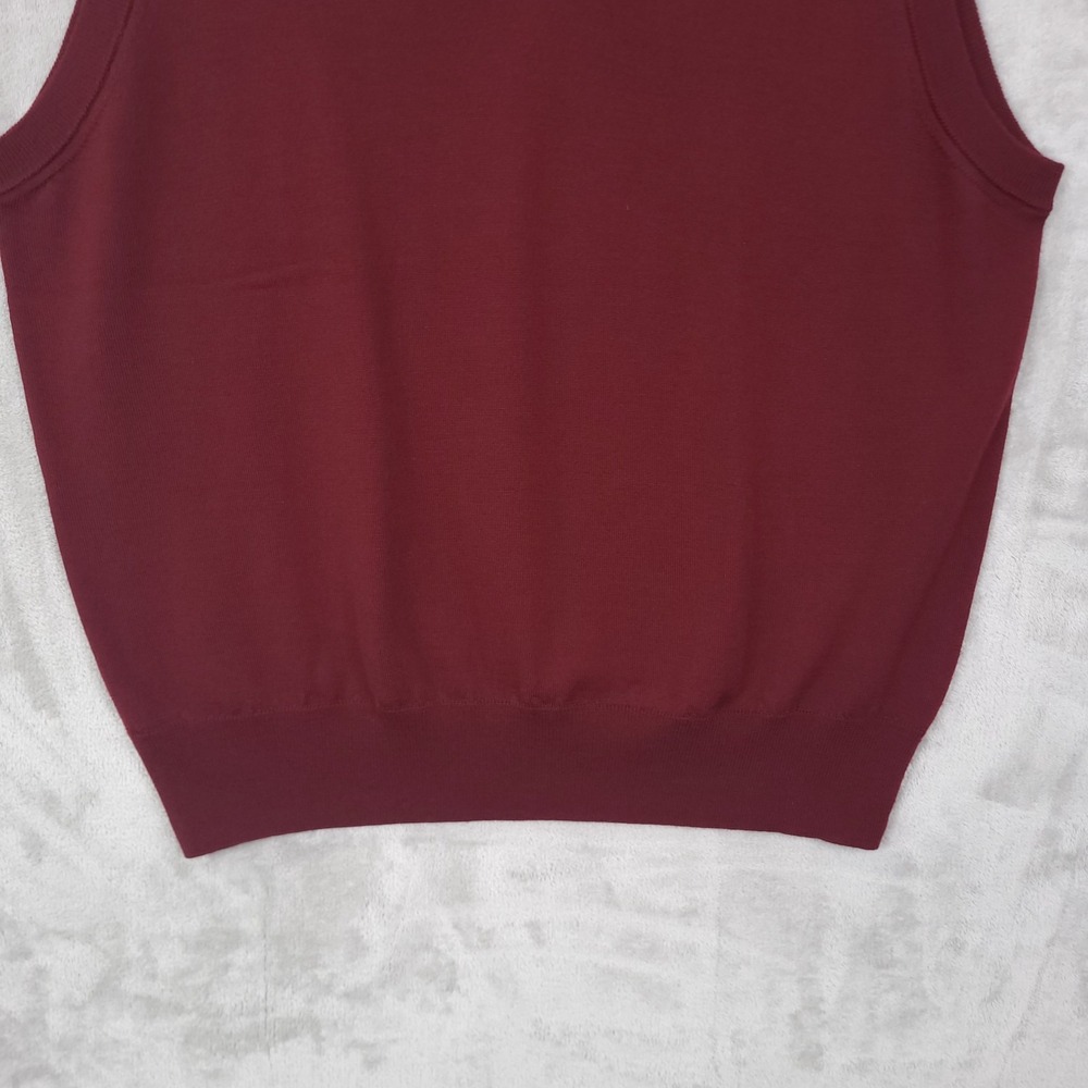 Brooks Brothers Italian Merino Wool Sweater Vest Men XL V-Neck Academia Teacher - Picture 7 of 12